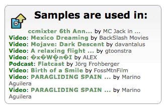 ccMixter Samples Used In